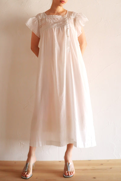 1900s French Hand-Sewn Cotton Lawn Dress
