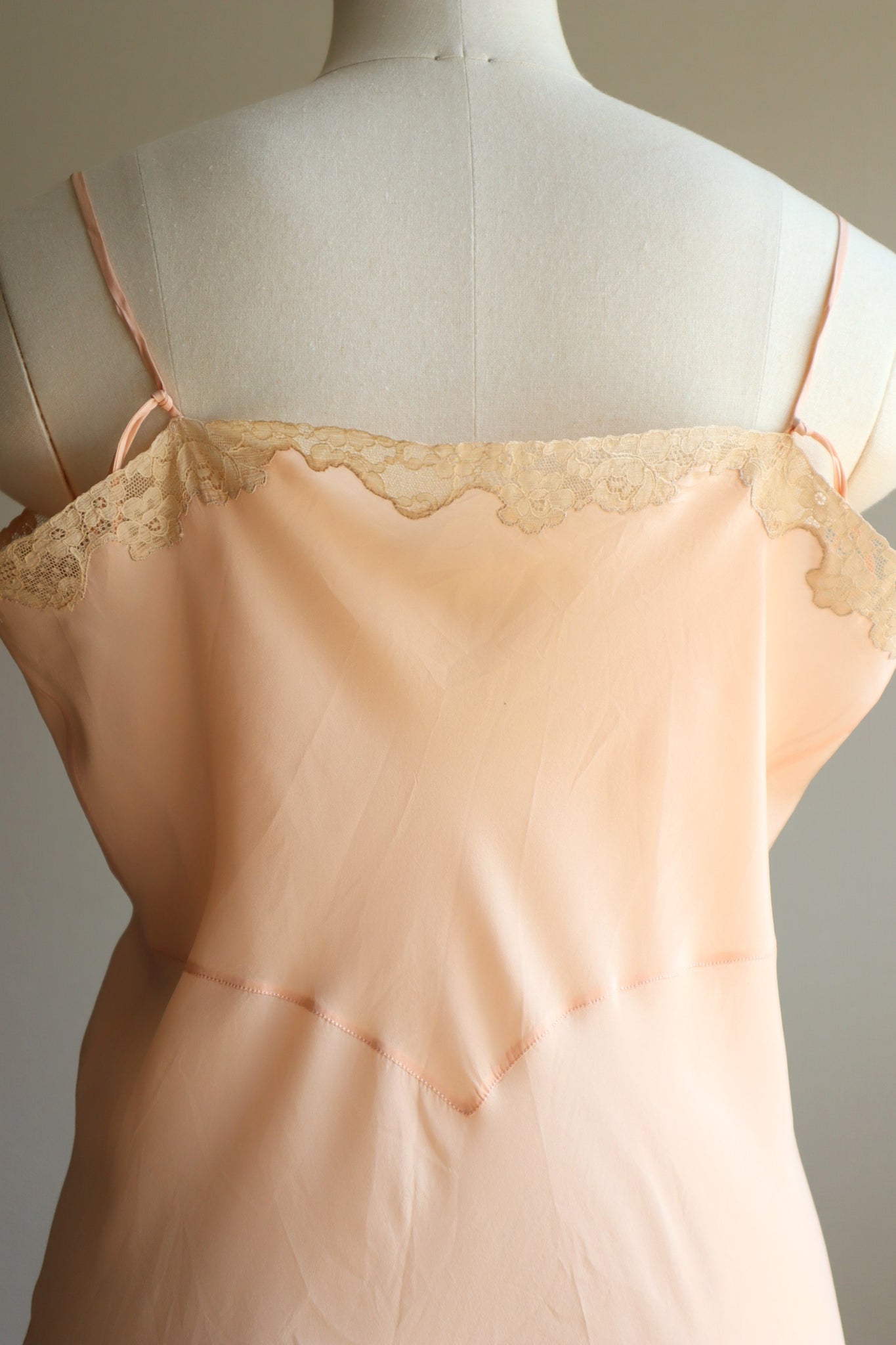 1930s Salmon Pink Silk Lingerie Dress