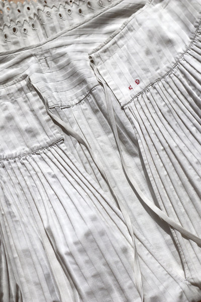 1910s French Striped Cotton Skirt