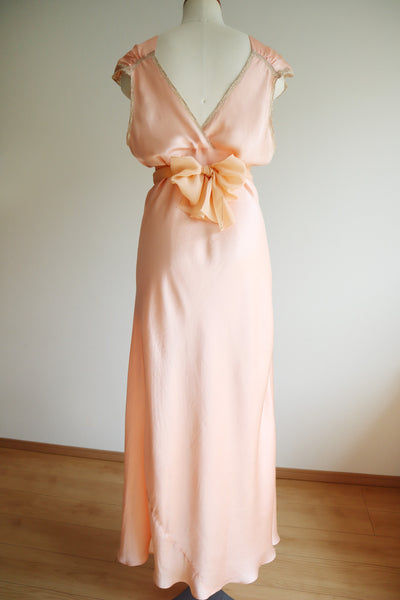 1930s Peach Silk Nightgown