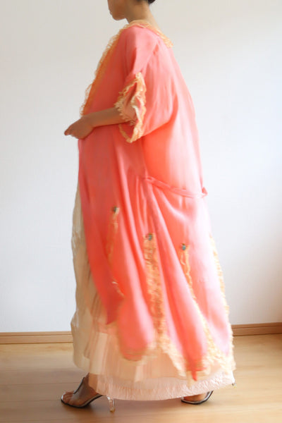 1920s Pink Silk Robe