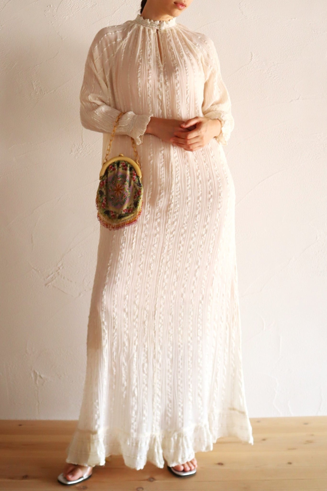 1990s Greek Cotton Gauze Maxi Dress