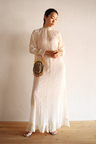 1990s Greek Cotton Gauze Maxi Dress