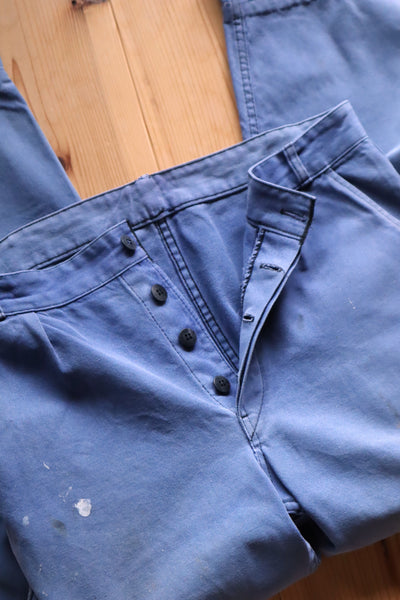 1950s–1960s French Blue Moleskin Work Pants