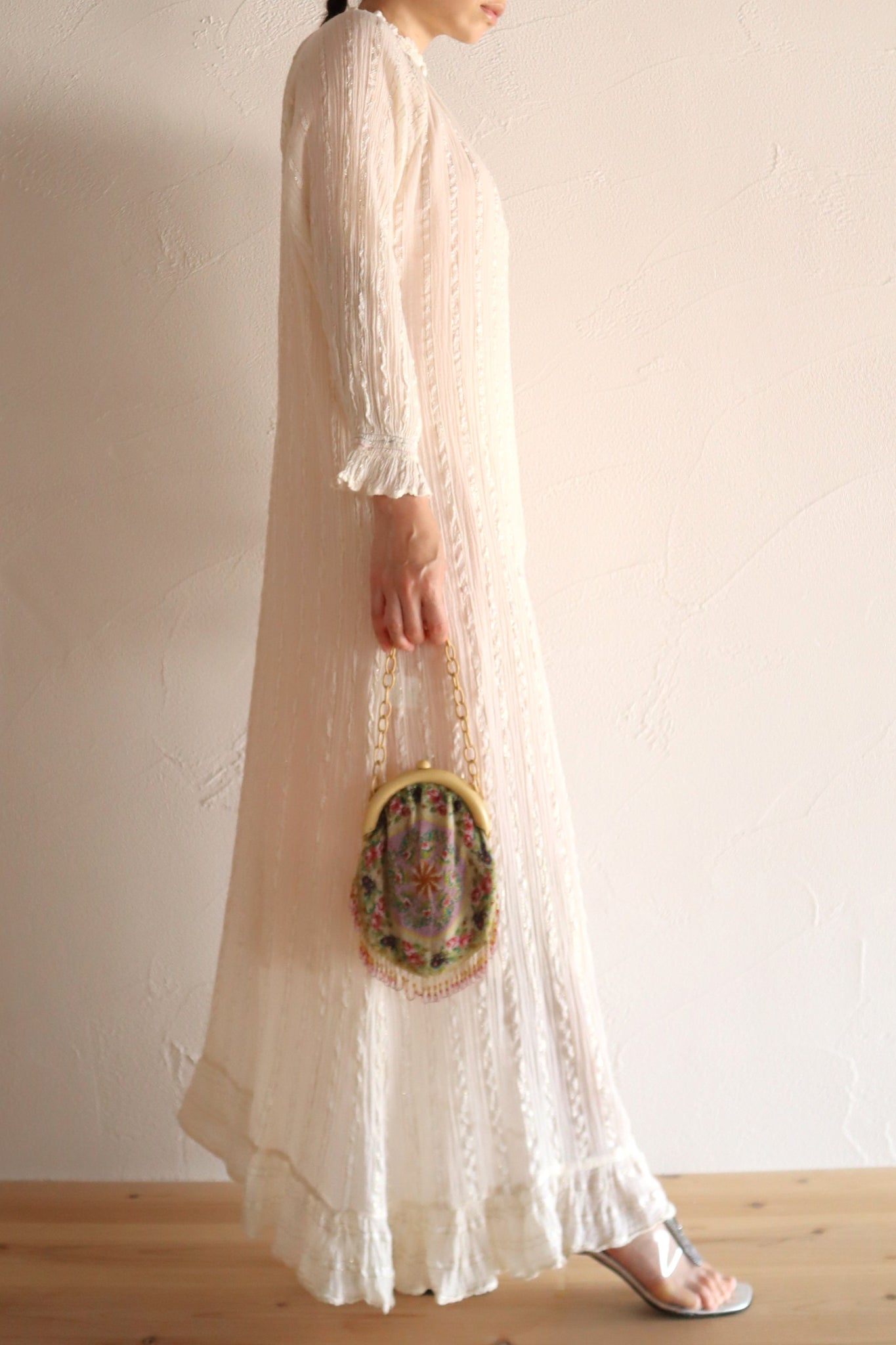 1990s Greek Cotton Gauze Maxi Dress