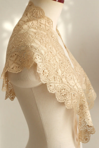 1900s Silk Maltese Lace Shawl