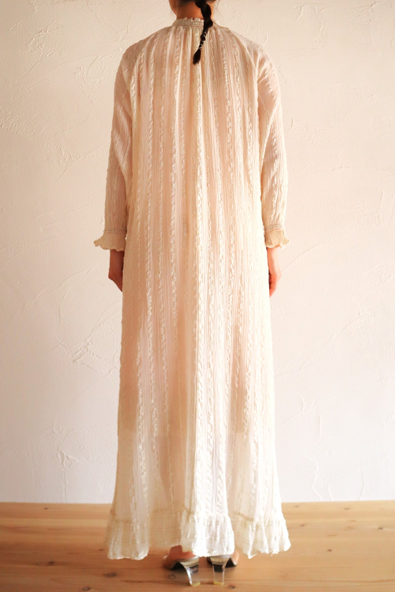 1990s Greek Cotton Gauze Maxi Dress