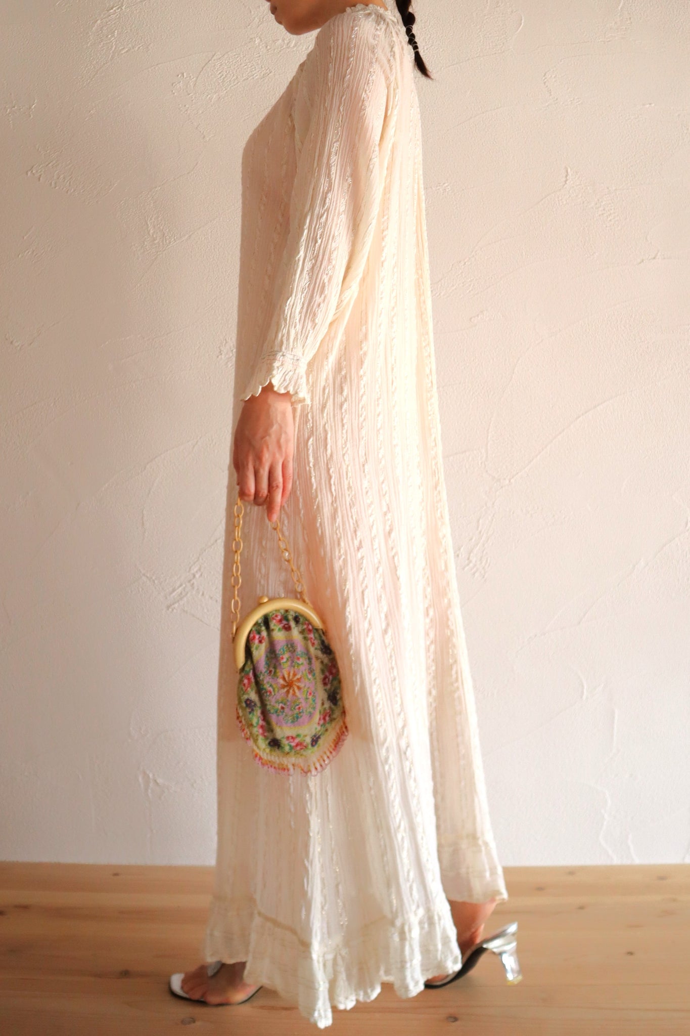 1990s Greek Cotton Gauze Maxi Dress