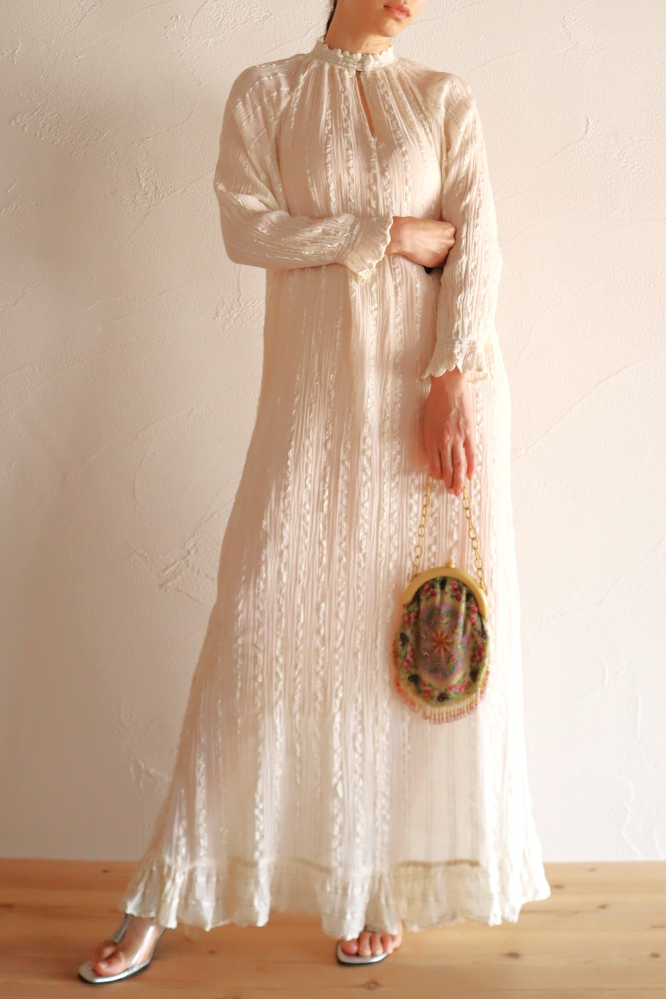 1990s Greek Cotton Gauze Maxi Dress