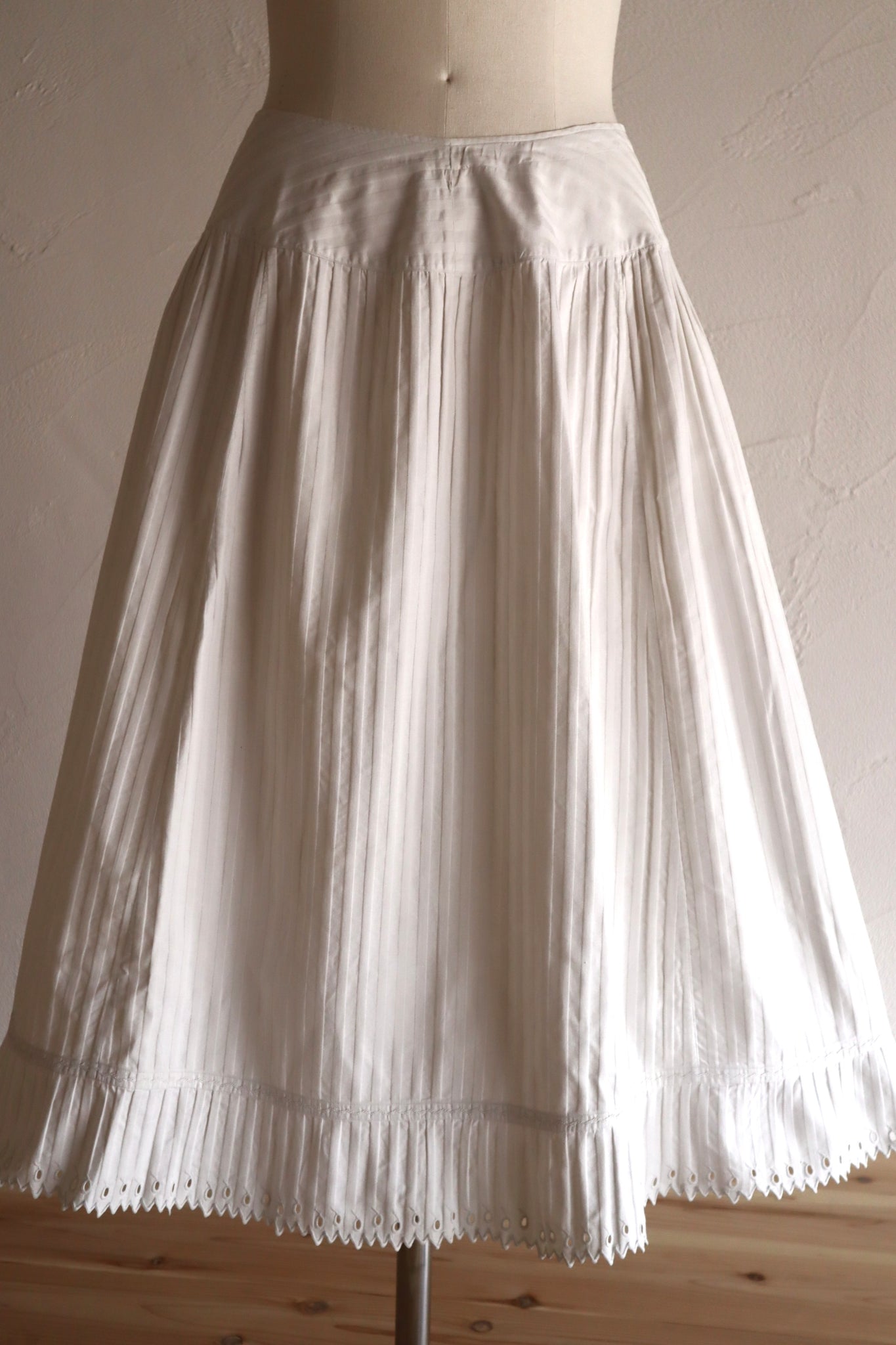 1910s French Striped Cotton Skirt