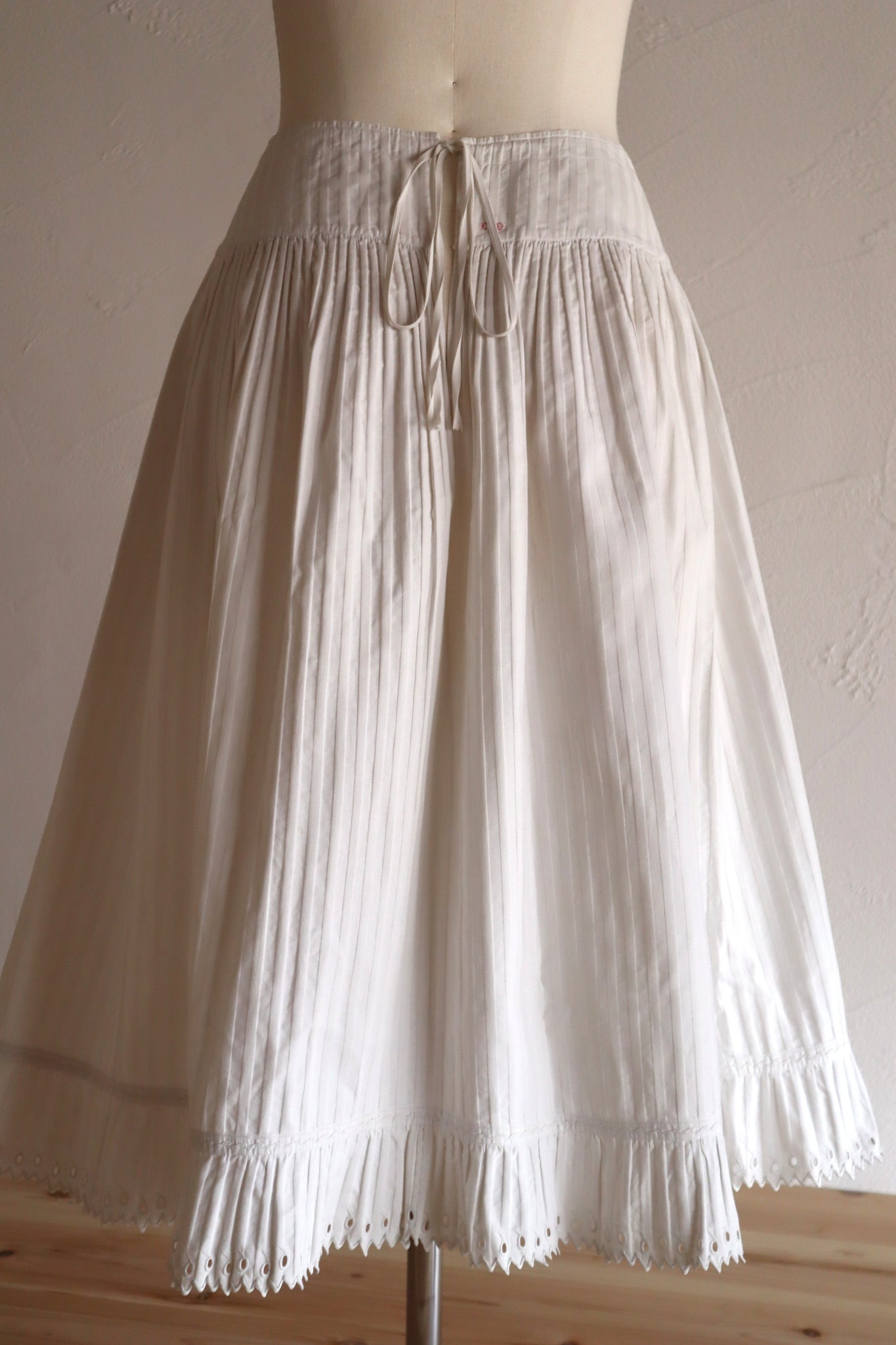 1910s French Striped Cotton Skirt