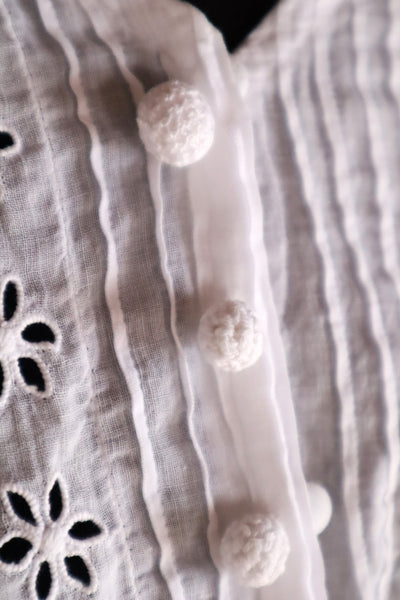 1910s French Cotton Cutwork Embroidered Blouse