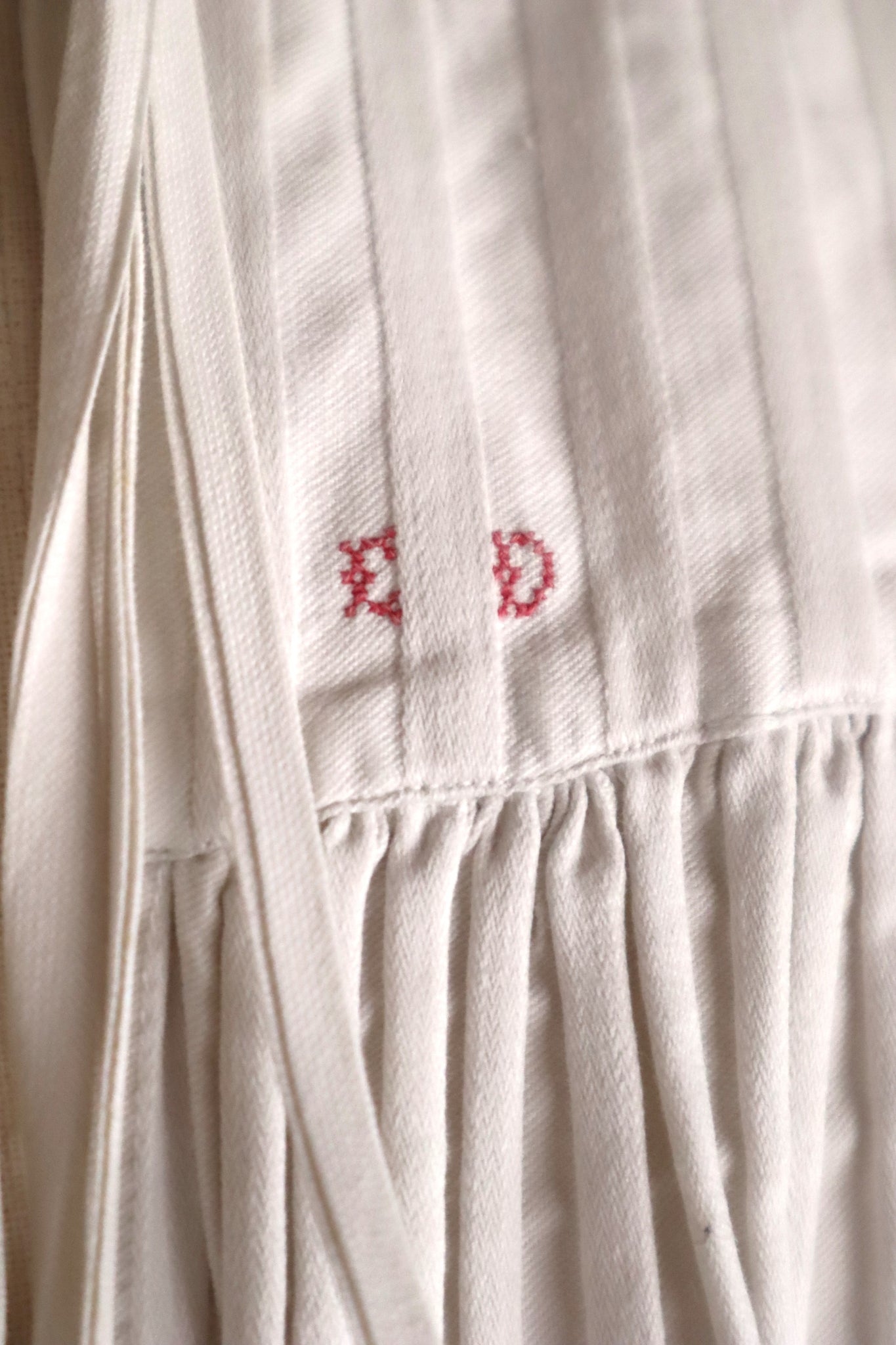 1910s French Striped Cotton Skirt