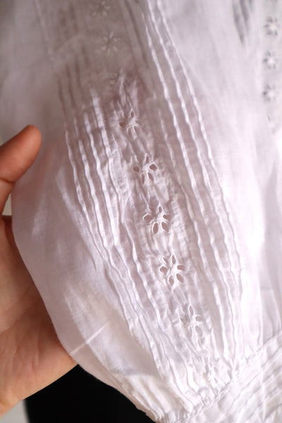 1910s French Cotton Cutwork Embroidered Blouse