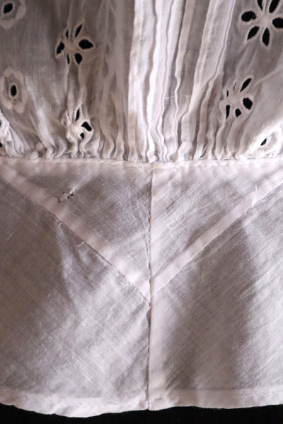 1910s French Cotton Cutwork Embroidered Blouse