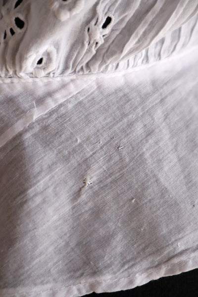 1910s French Cotton Cutwork Embroidered Blouse