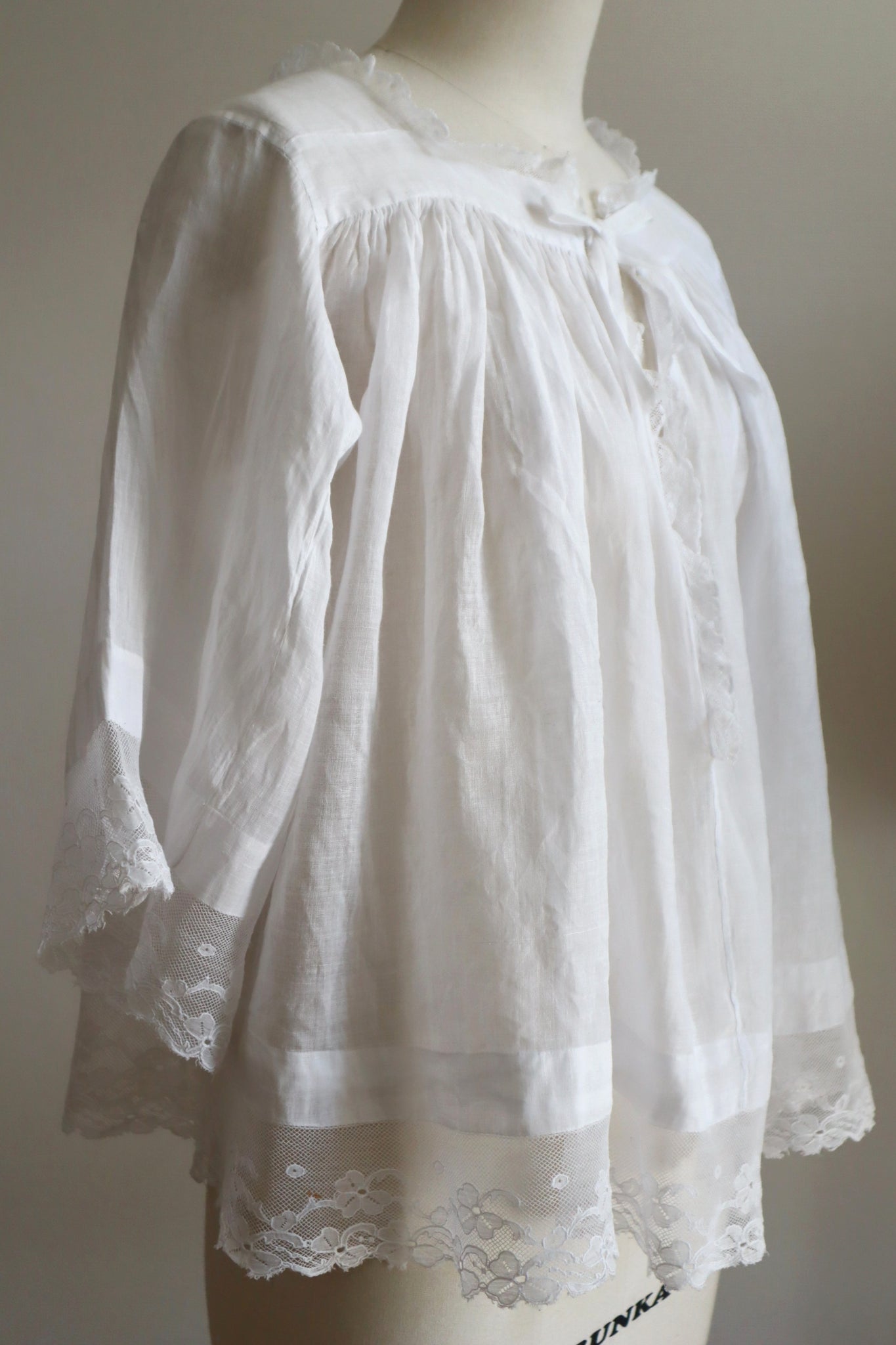 1890s French Handsewn Linen Church Smock