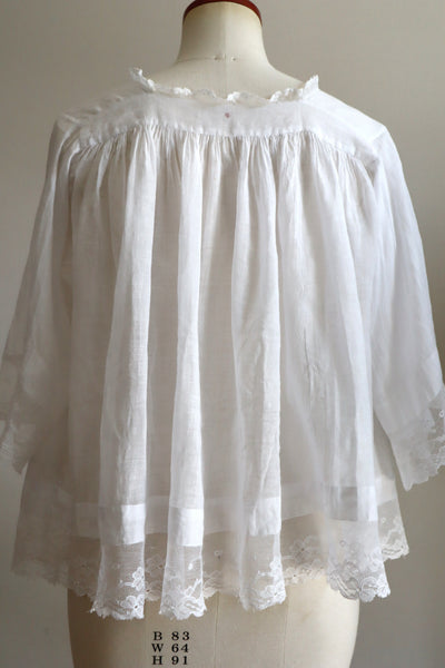 1890s French Handsewn Linen Church Smock