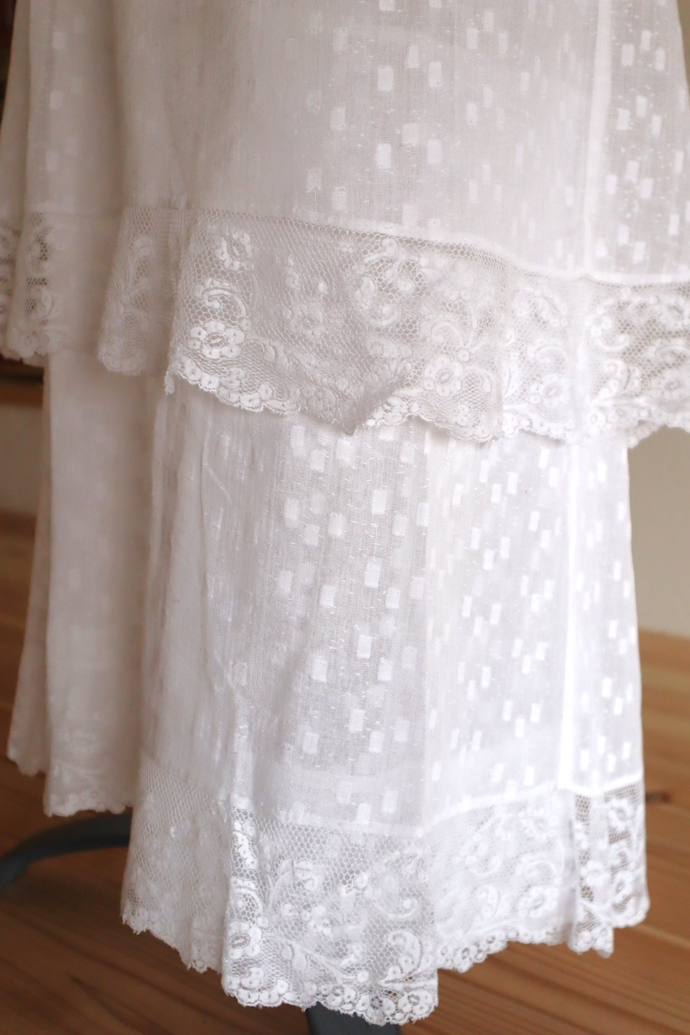 1910s Cotton Tiered Skirt