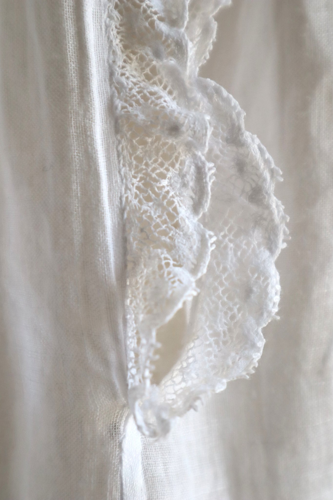 1890s French Handsewn Linen Church Smock