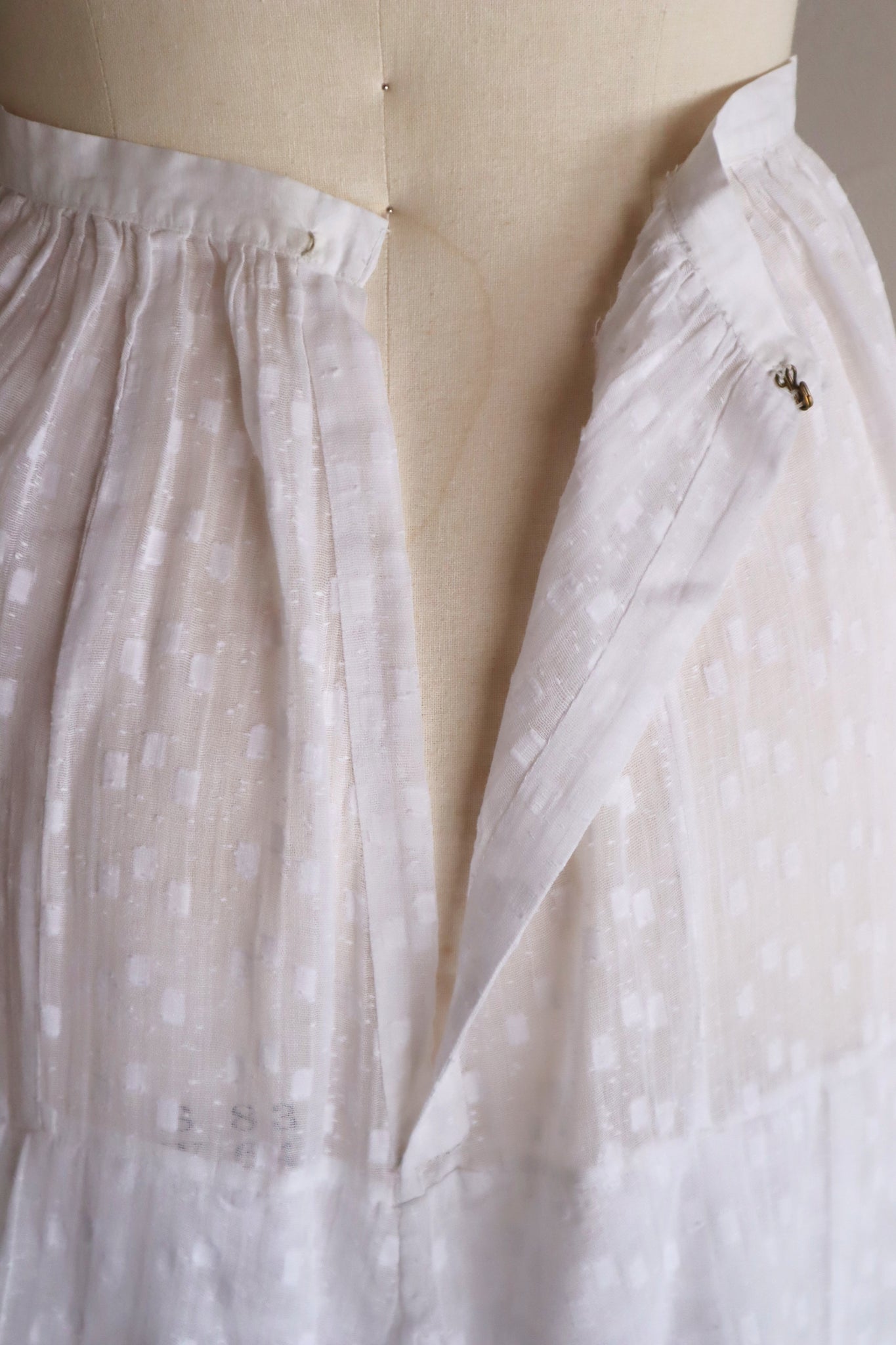 1910s Cotton Tiered Skirt