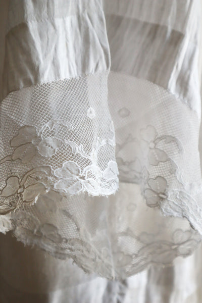 1890s French Handsewn Linen Church Smock