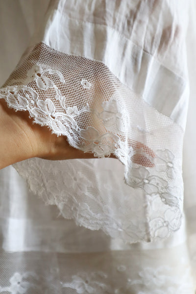 1890s French Handsewn Linen Church Smock