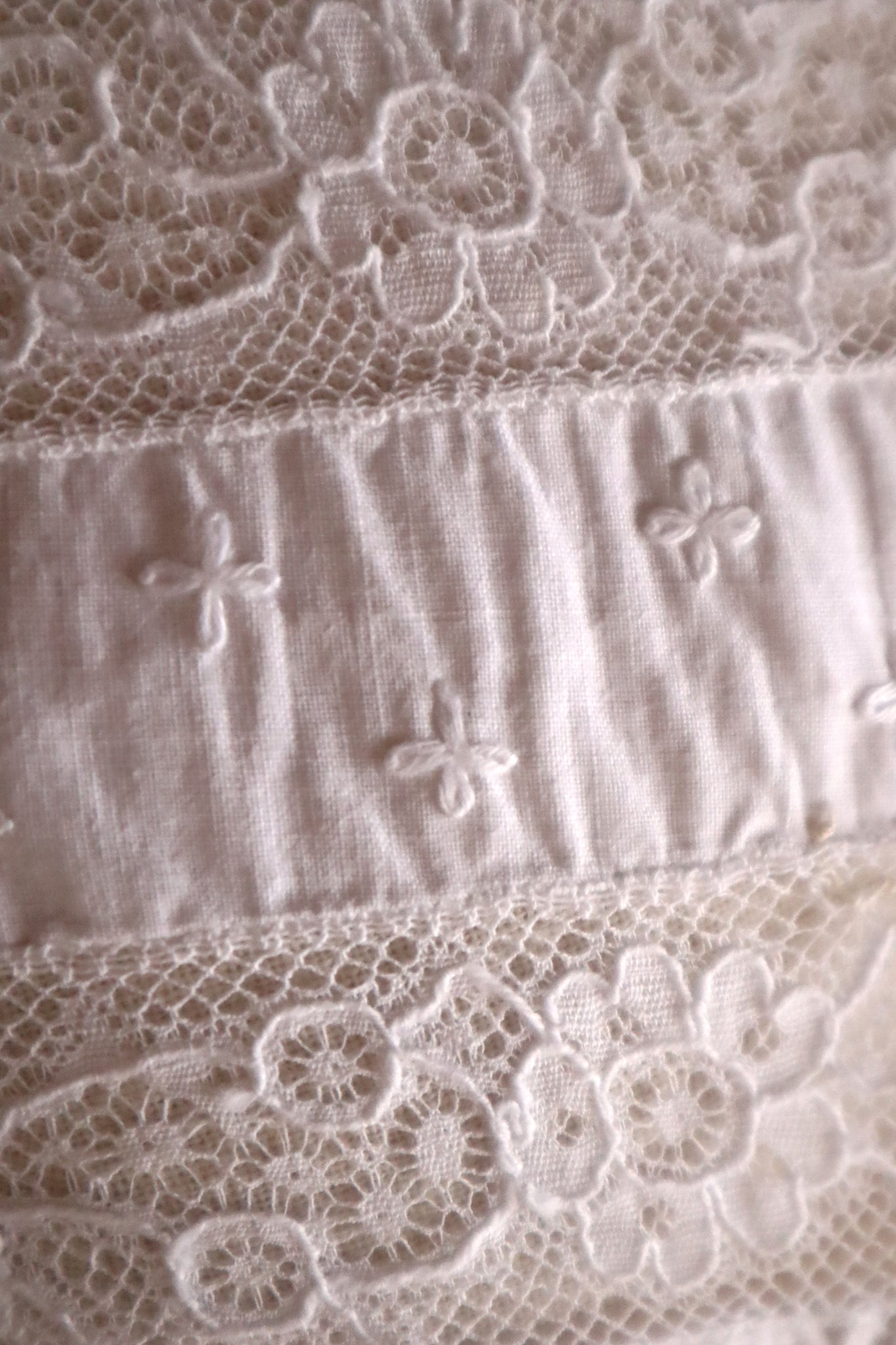 1900s French Cotton Corset Cover with Pintucks and Hand Embroidery