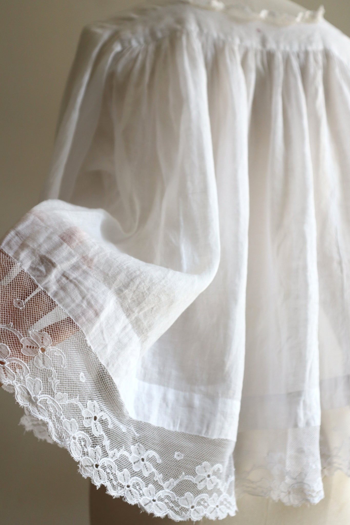 1890s French Handsewn Linen Church Smock