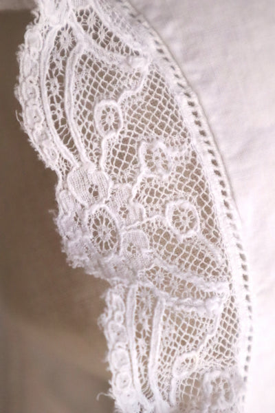 1900s French Cotton Corset Cover with Pintucks and Hand Embroidery