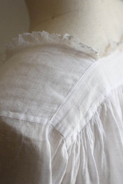 1890s French Handsewn Linen Church Smock