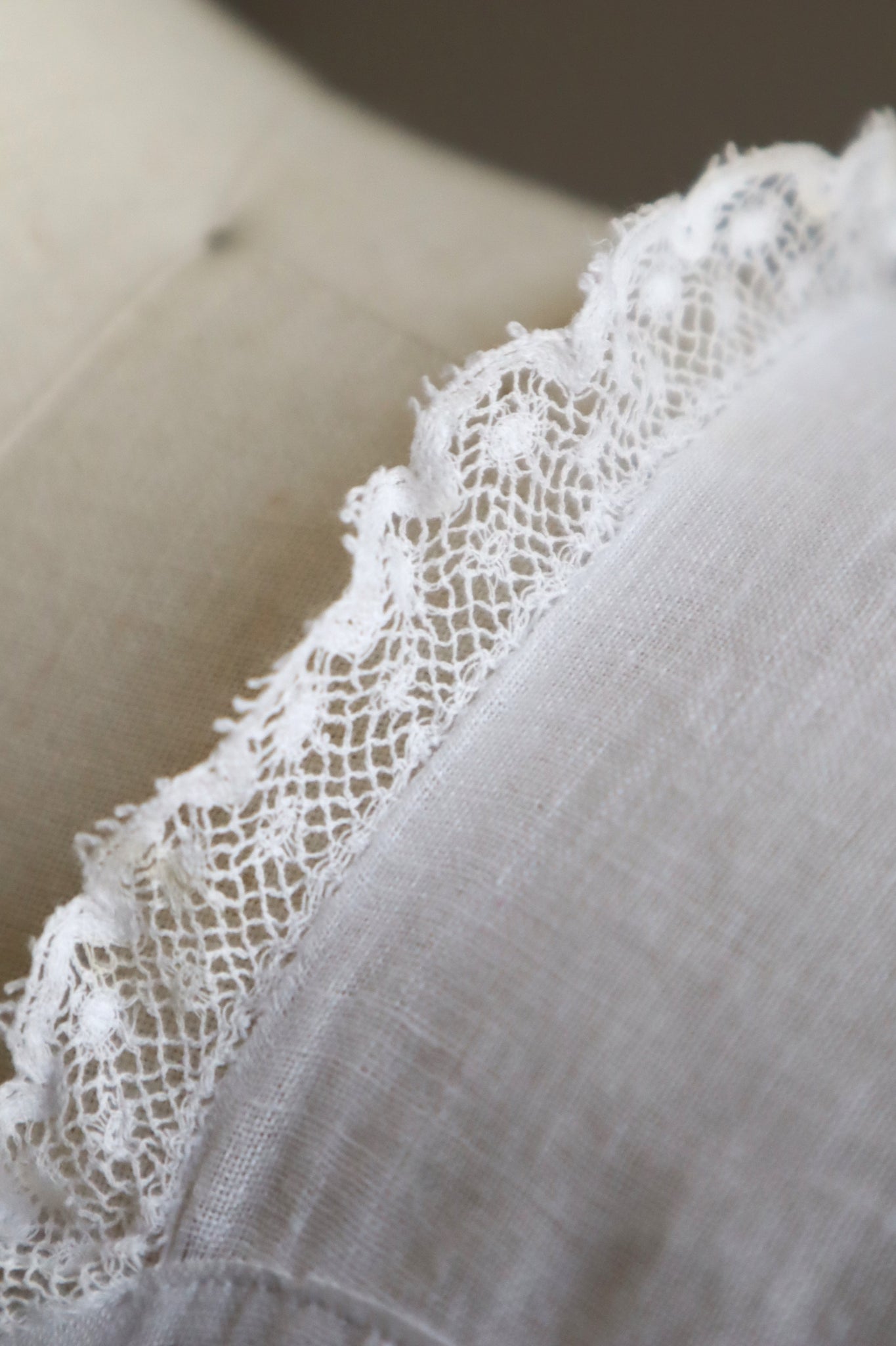 1890s French Handsewn Linen Church Smock
