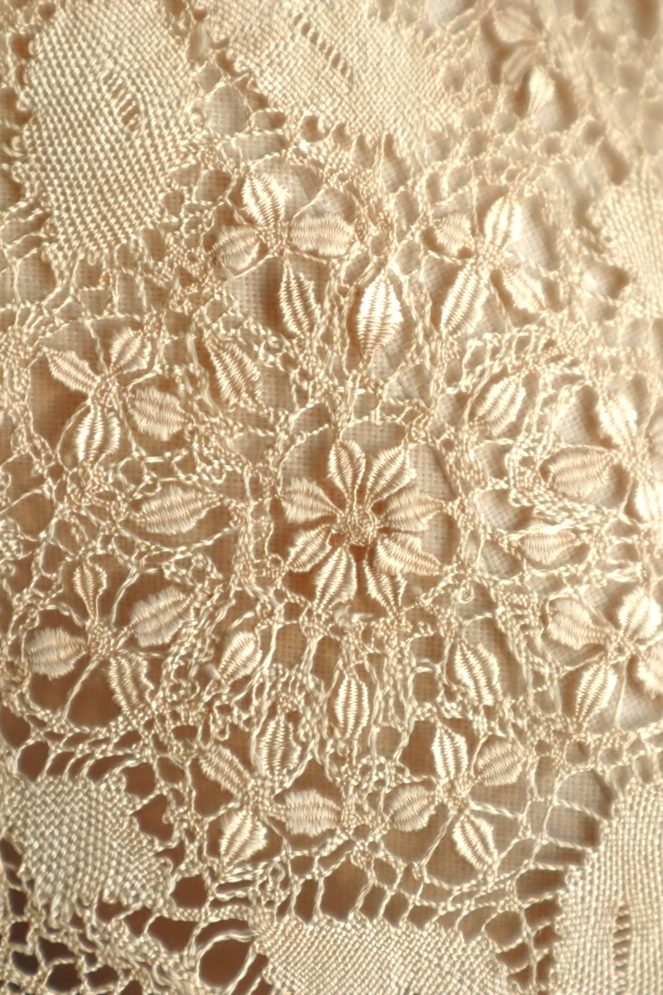 1900s Silk Maltese Lace Shawl