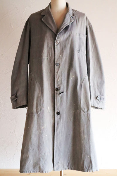 1960s French Grey Cotton Atelier Coat