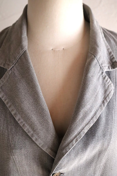 1960s French Grey Cotton Atelier Coat