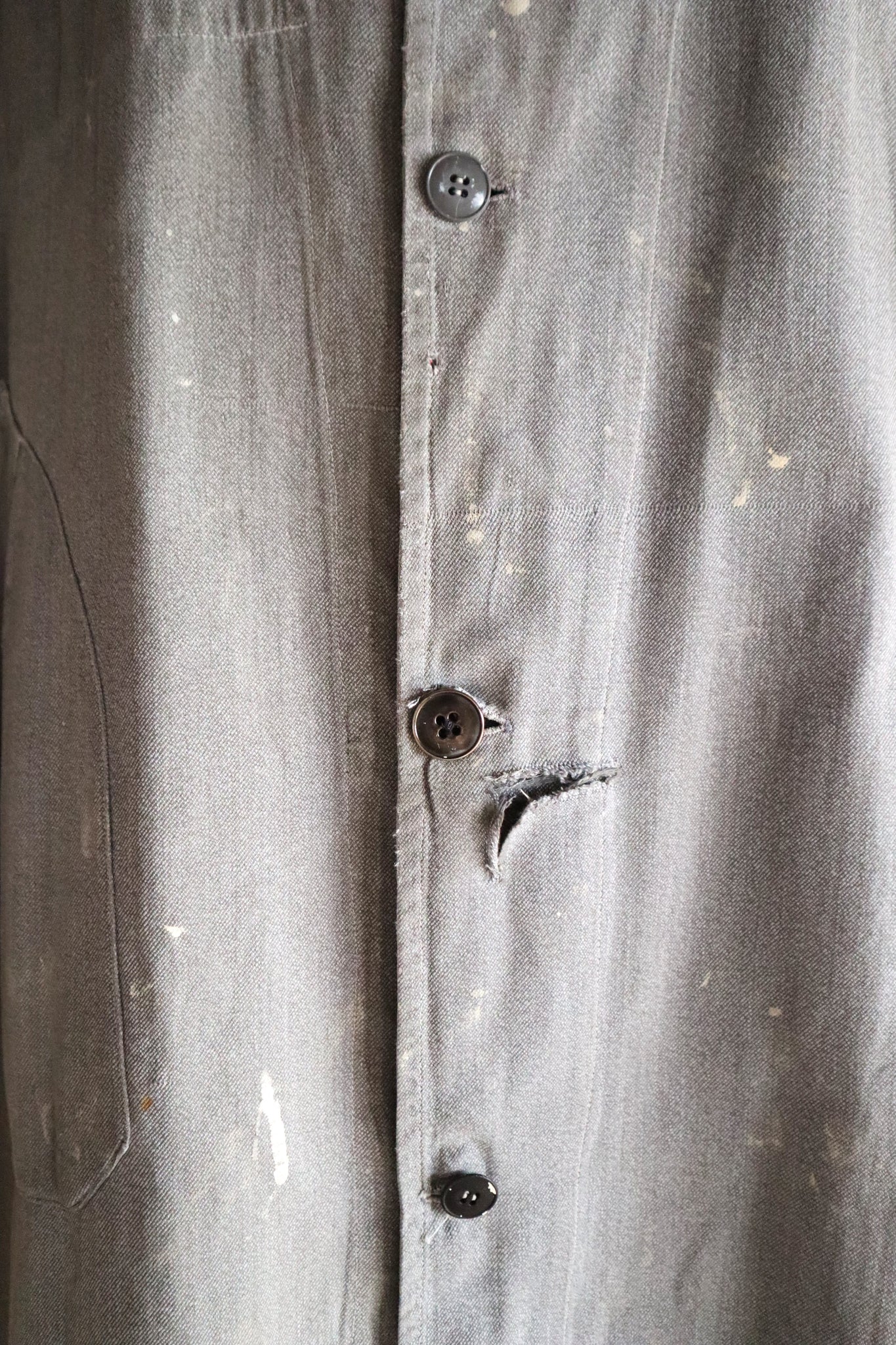 1960s French Grey Cotton Atelier Coat