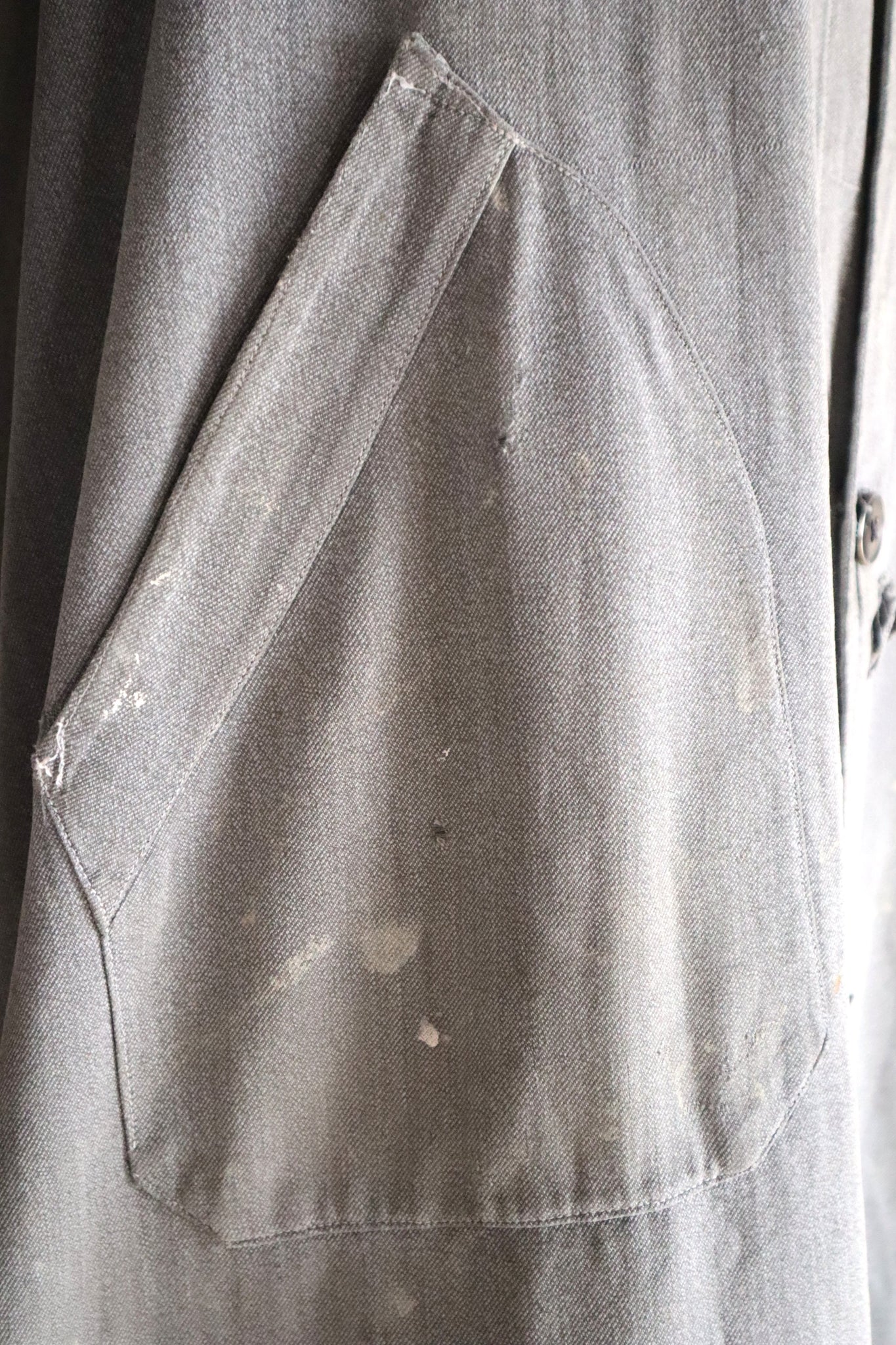 1960s French Grey Cotton Atelier Coat