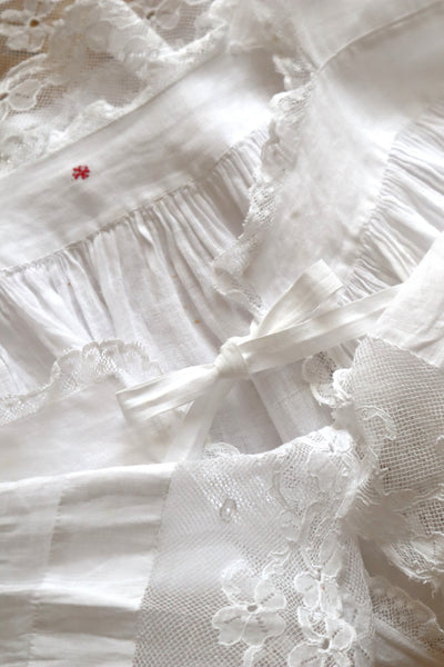 1890s French Handsewn Linen Church Smock