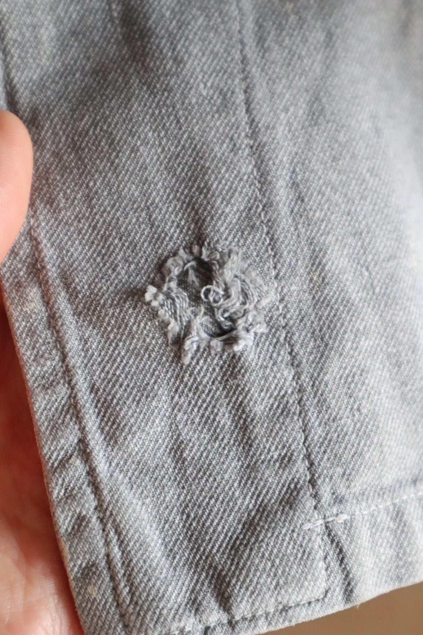 1960s French Grey Cotton Atelier Coat