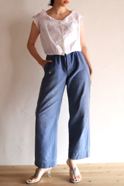 1950s–1960s French Blue Moleskin Work Pants