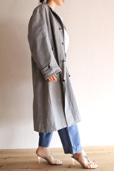 1960s French Grey Cotton Atelier Coat