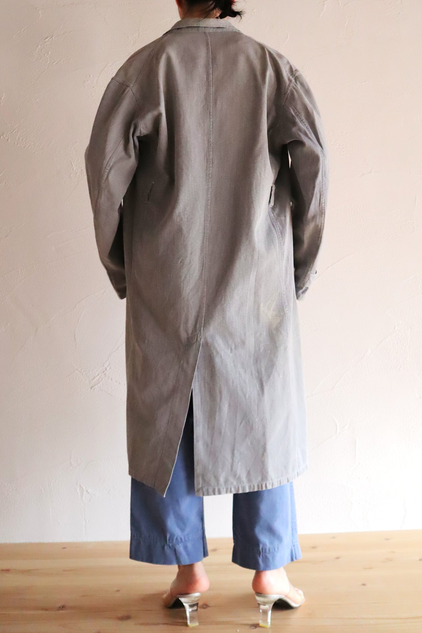 1960s French Grey Cotton Atelier Coat