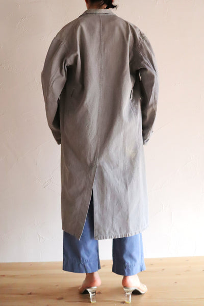 1960s French Grey Cotton Atelier Coat