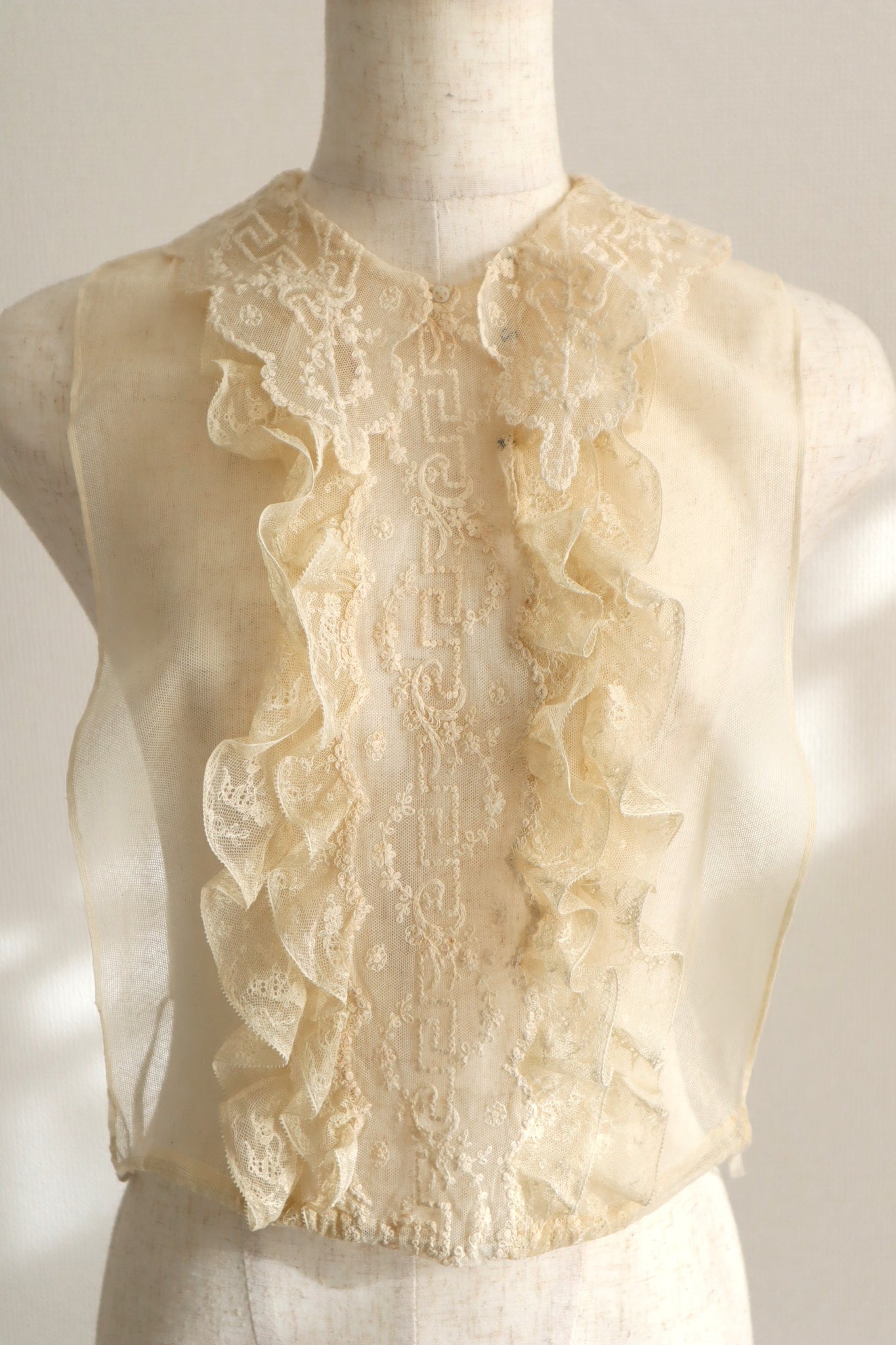 1910s French All Tulle Lace Dickey