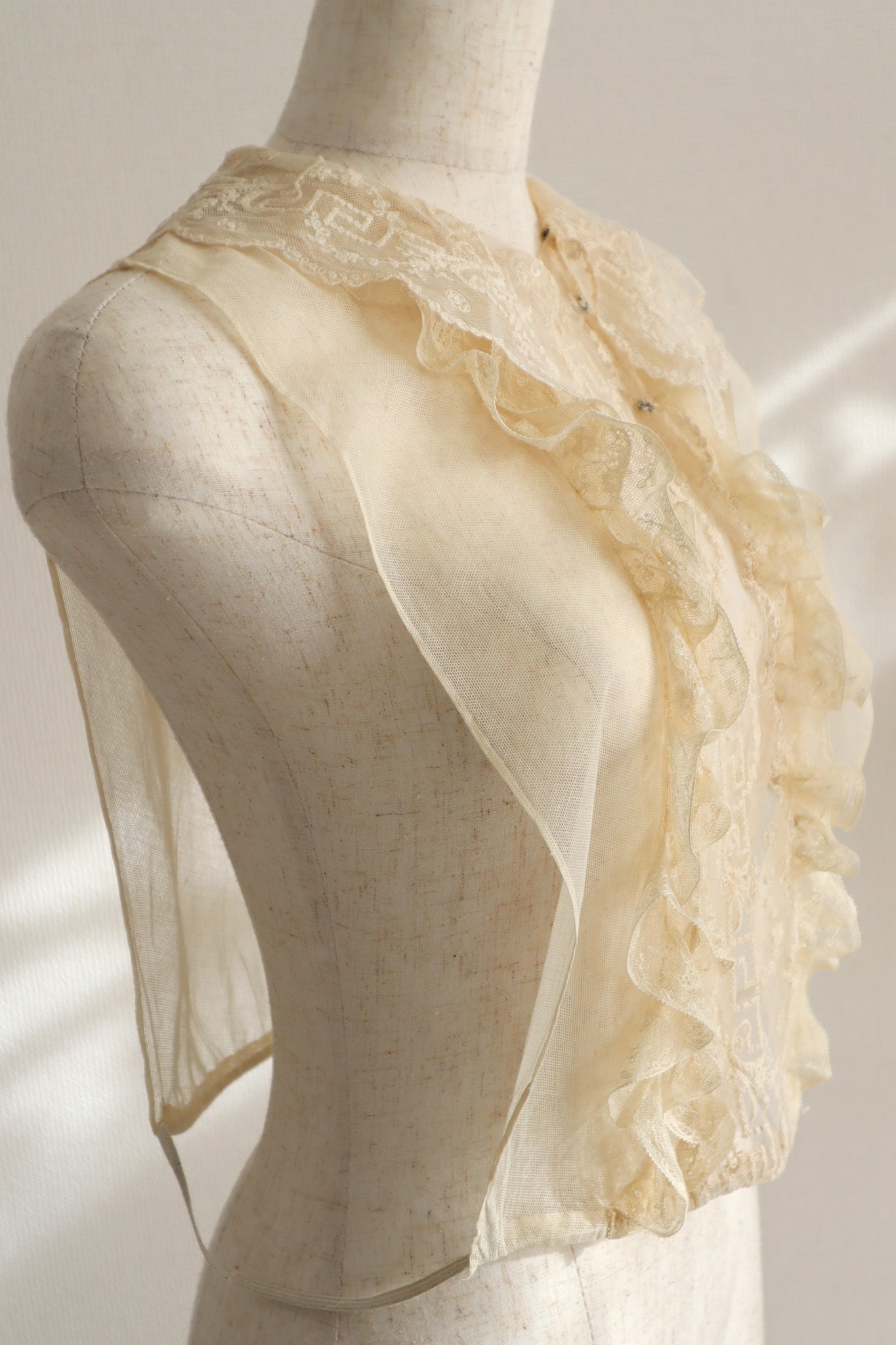 1910s French All Tulle Lace Dickey
