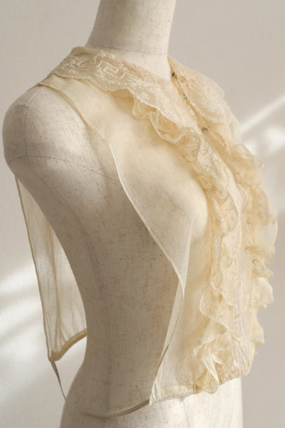 1910s French All Tulle Lace Dickey