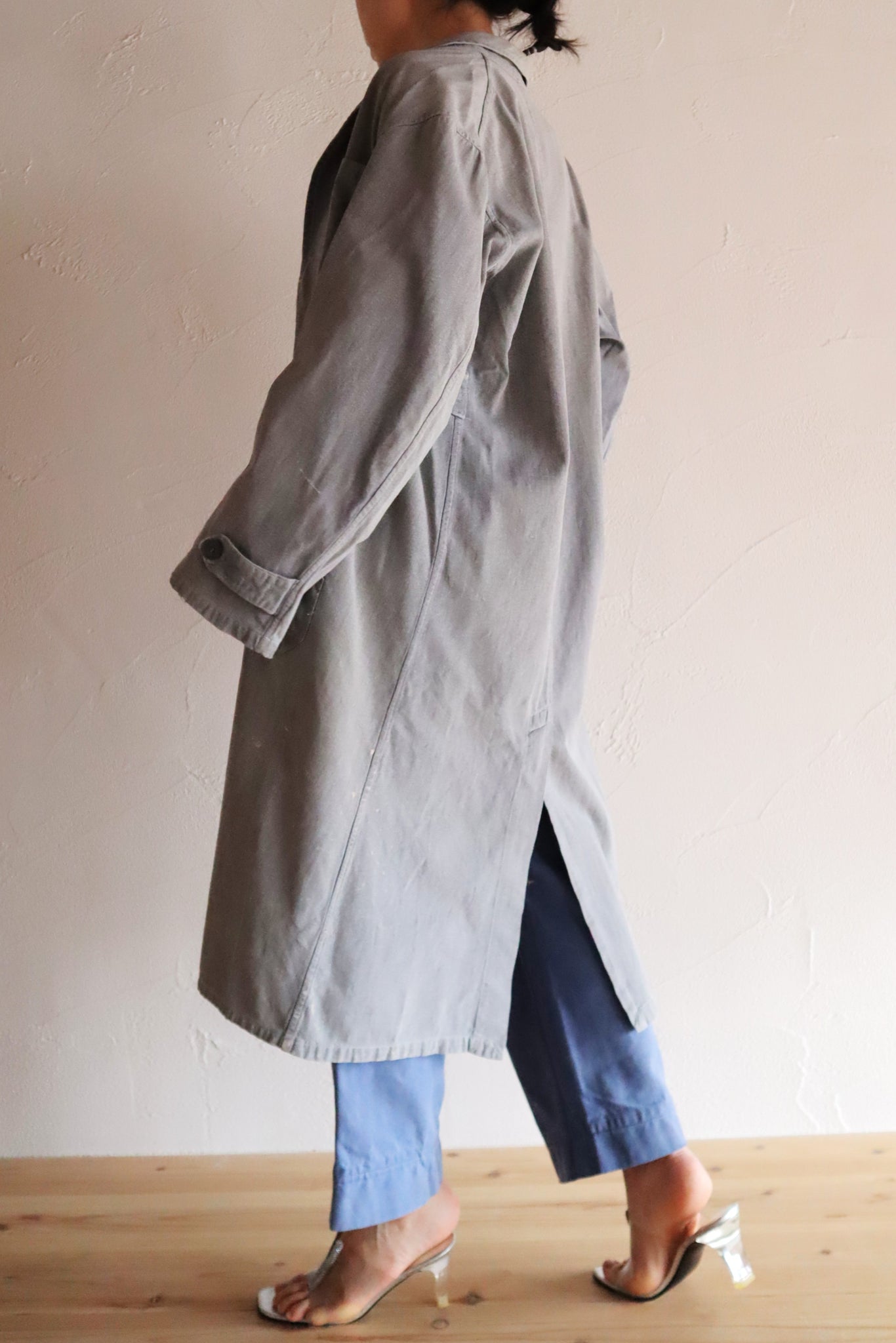 1960s French Grey Cotton Atelier Coat