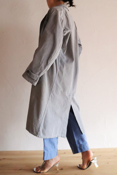 1960s French Grey Cotton Atelier Coat