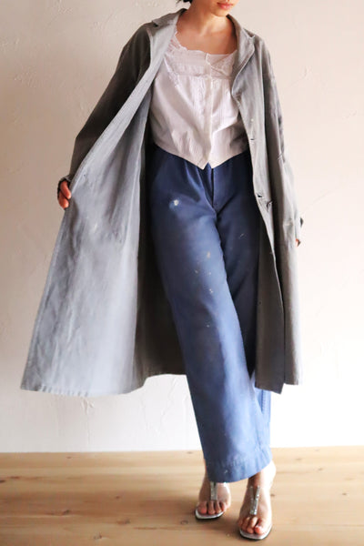 1960s French Grey Cotton Atelier Coat
