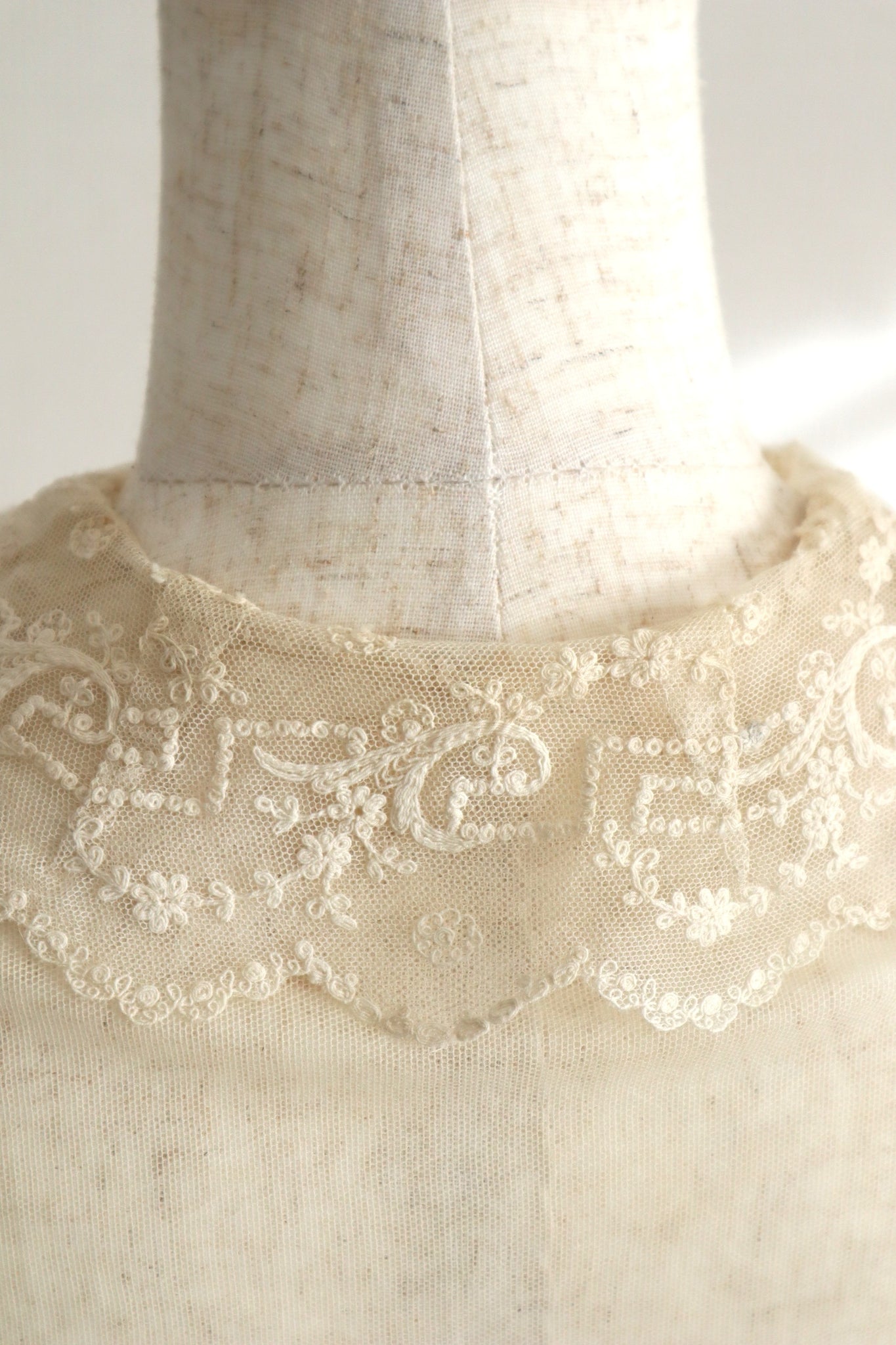 1910s French All Tulle Lace Dickey